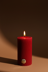Vintage Charm - Pillar Candle | Red | Botanical Garden