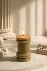 Olive Modern Pillar Candle