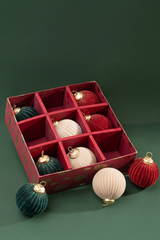 Velvet Ornaments | Multi-Colour | Set of 9