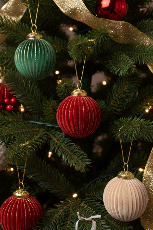 Velvet Ornaments | Multi-Colour | Set of 9