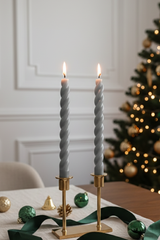 Artic Blue Spiral - Taper Candles | Set of 2