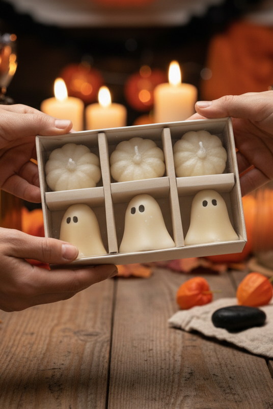 Little Haunts - Mini Candles | White | Amber Noir | Set of 6