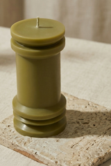 Olive Modern Pillar Candle