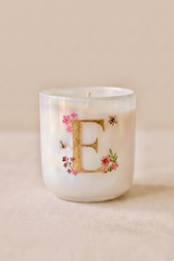 Hand Painted Initial Candle | Flower Blossom