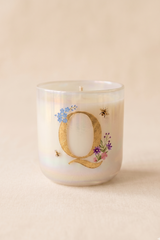 Hand Painted Initial Candle | Flower Blossom