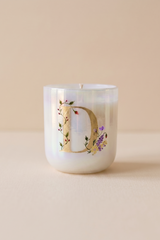 Hand Painted Initial Candle | Flower Blossom
