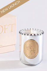 Inaara · Radhe Radhe U- Glass Candle · Silver · Whispering Jasmine