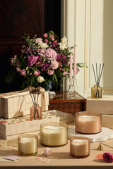 Ripples Cylinder Candle · Coral