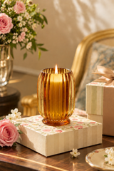 Flute Ribbed Jar Candle · Honey