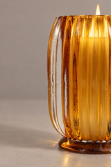 Flute Ribbed Jar Candle · Honey