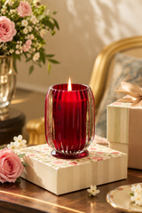 Flute Ribbed Jar Candle · Rouge