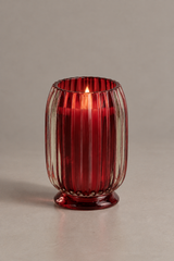 Flute Ribbed Jar Candle · Rouge