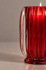 Flute Ribbed Jar Candle · Rouge