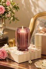 Flute Ribbed Jar Candle Blush