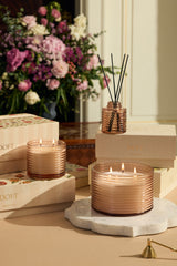 Ripples Cylinder Candle · Coral
