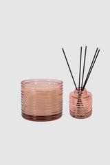 Ripples Cylinder Candle & Diffuser · Coral · Gift Set of 2