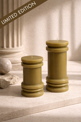 Olive Modern Pillar Candle