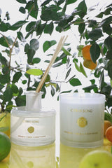 Citrus Song Set of 2 | White | Scented Candle & Diffuser | Fresh Citrus, Neroli, Earthy Woods