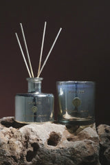 Royal Oud Set Of 2 | Metallic Silver | Scented Candle & Diffuser | Fir Balsam, Woody, Clean Musk
