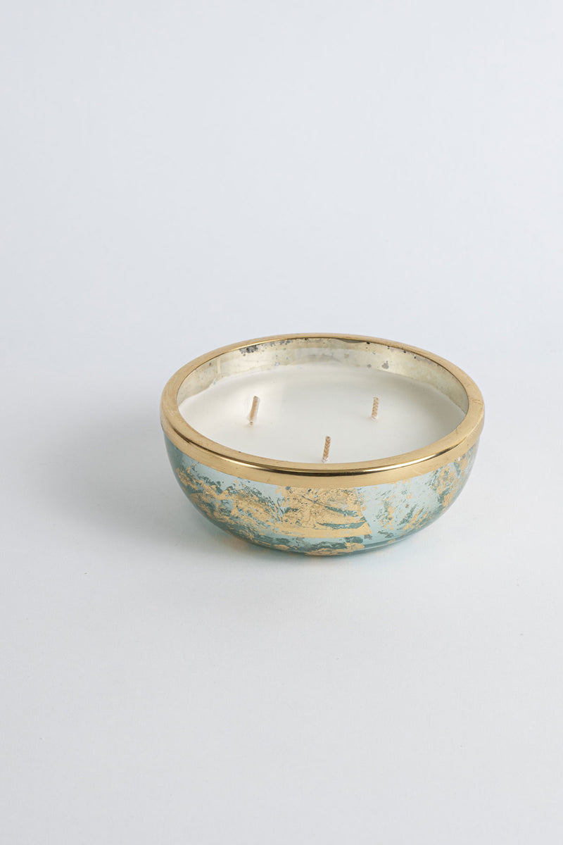 Aqua Foiled Mini Bowl Candle | Aquamarine | Bergamot Balsam