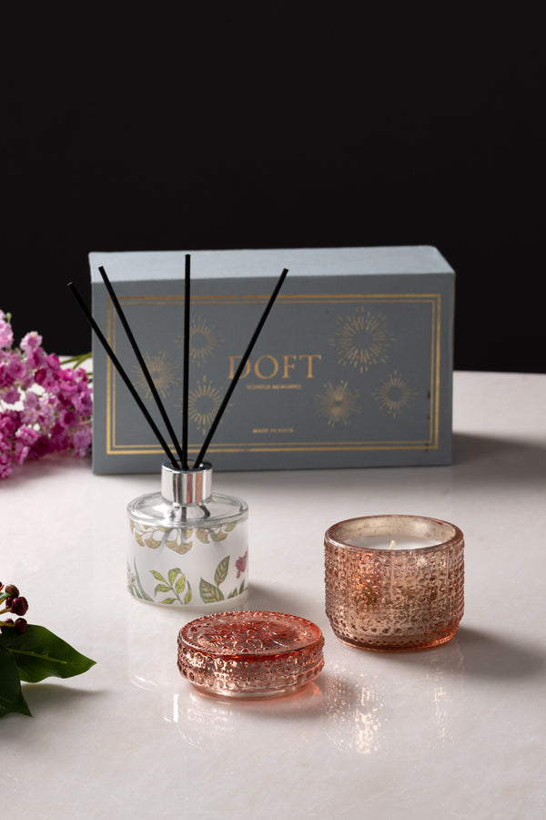 Diffuser & Trinket Jar candle set | Tuberose & Orchid | Scented Candle