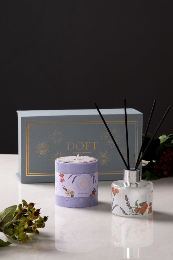 Diffuser & Small Pillar candle set | Lavender Breeze | Scented Candle