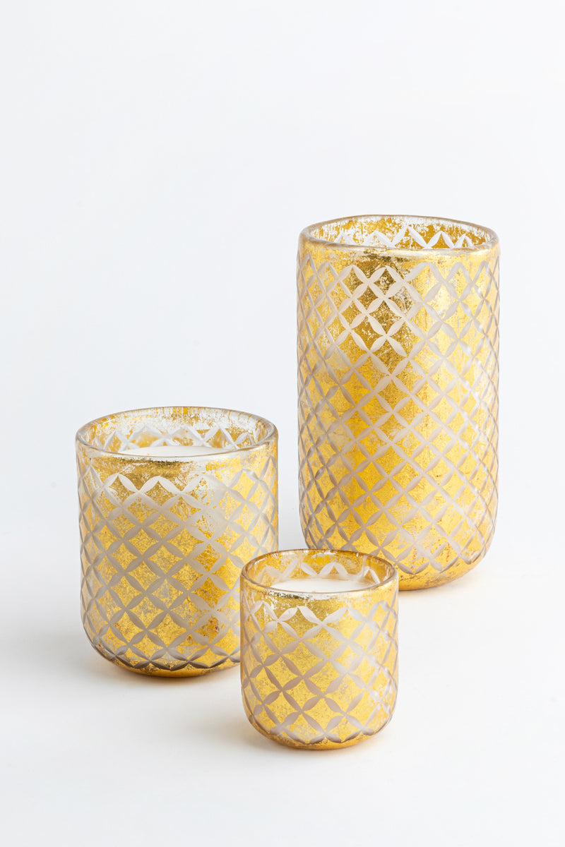 Gilded U-shaped Glass Set Of 3 | Gold | Scented Candle