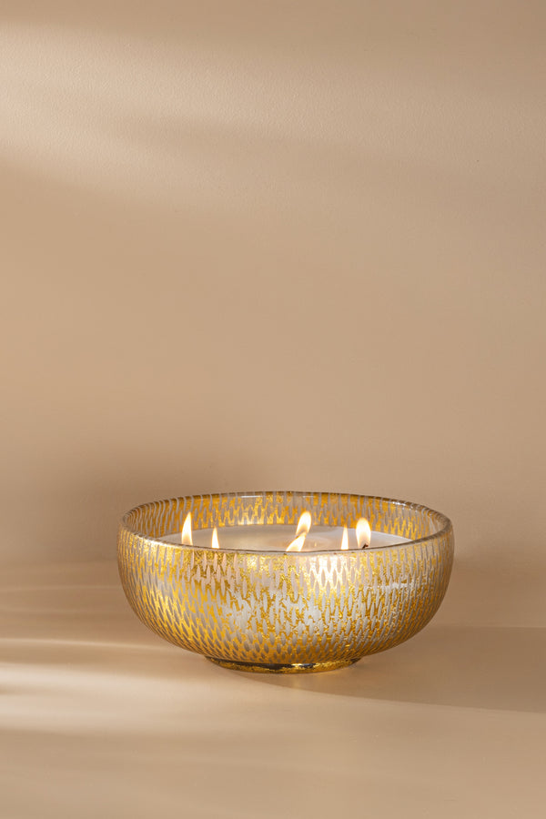 Gilded Grain-Cut Bowl | Gold | Scented Candle