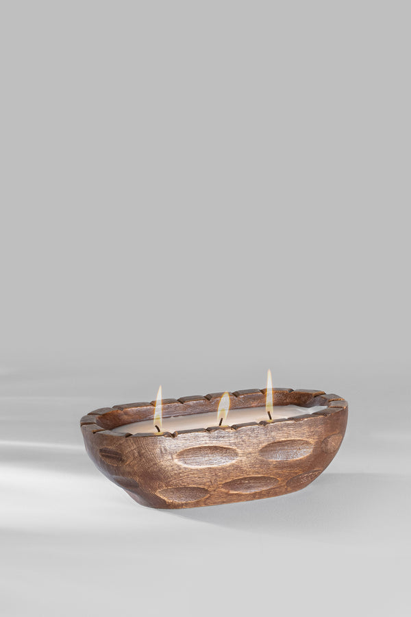 Carved Wooden Tray | Scented Candle