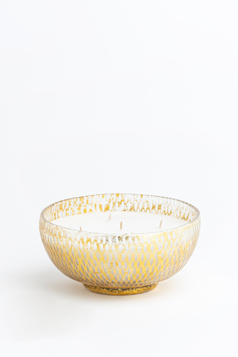 Gilded Grain-Cut Bowl | Gold | Scented Candle
