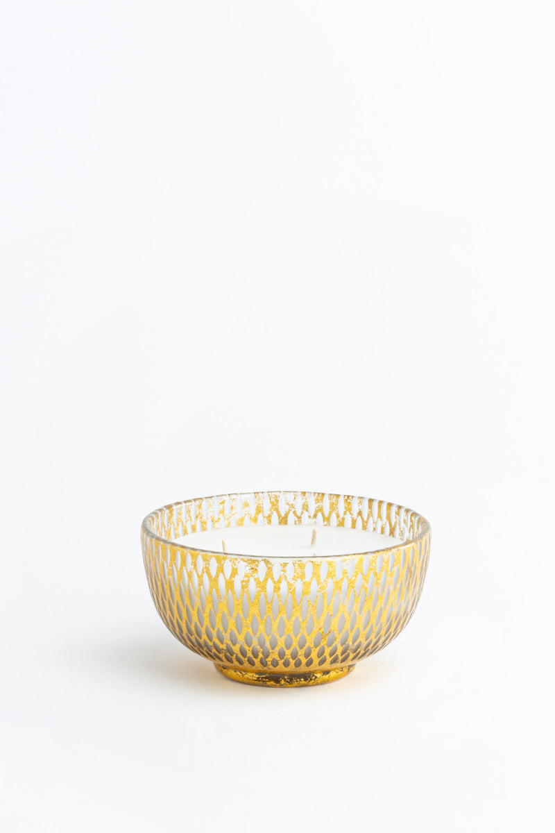 Gilded Grain-Cut Bowl | Gold | Scented Candle