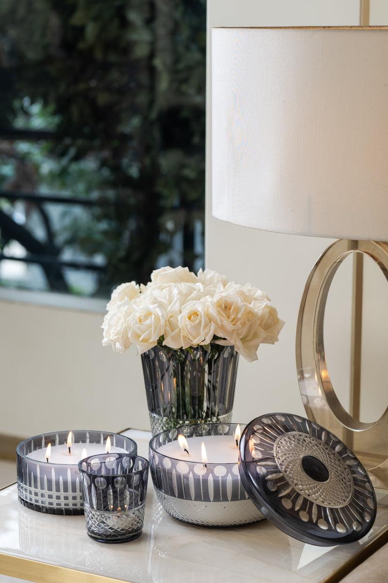 Royal - Lid Bowl Candle Set | Smoke | White Amber & Tonka | Set of 3
