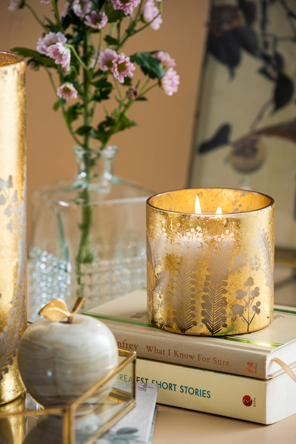 Gilded Fleurette | Gold Cylinder | Scented Candle