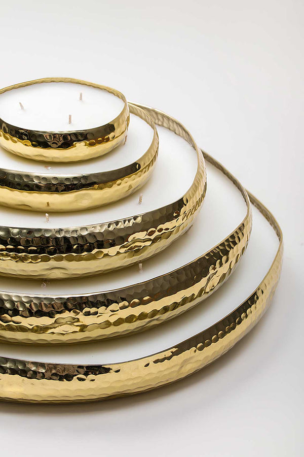 Infinity - Tray Candle | Gold | Damask Rose