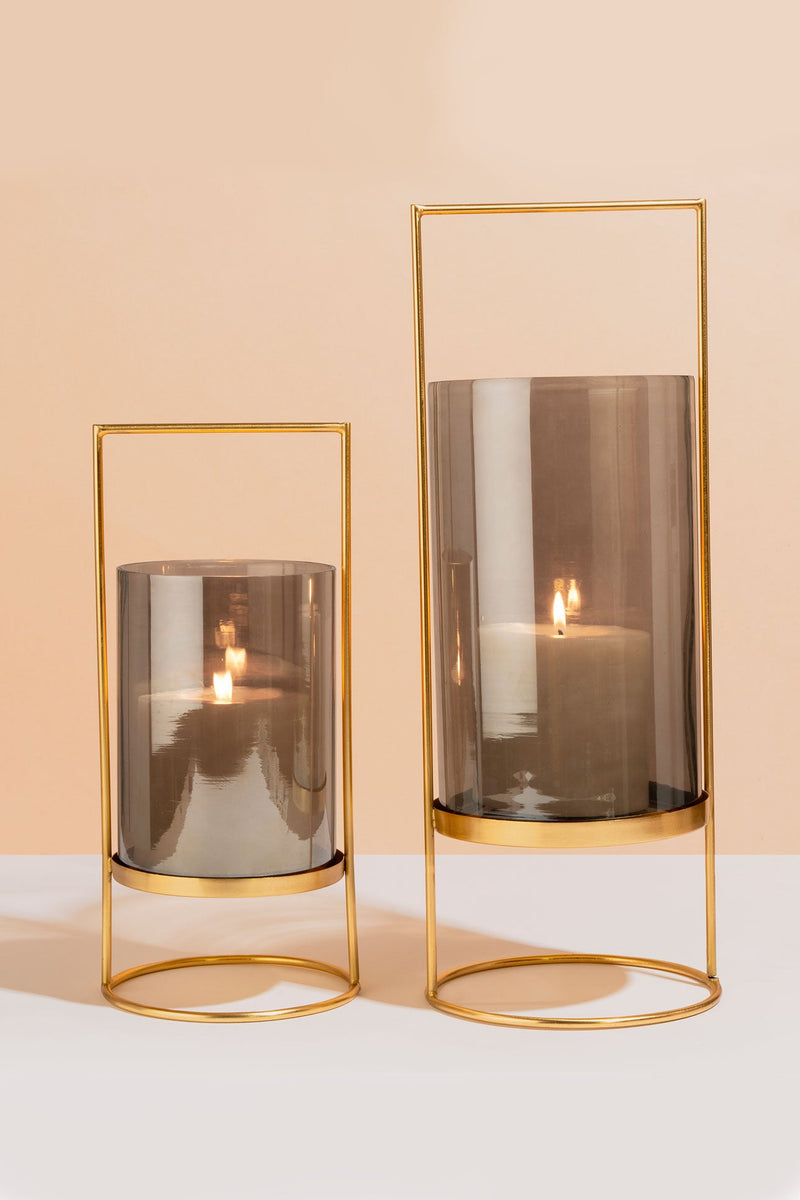 Smoke Lantern Hurricanes | Candle Holders | Scented Candles | Set of 2