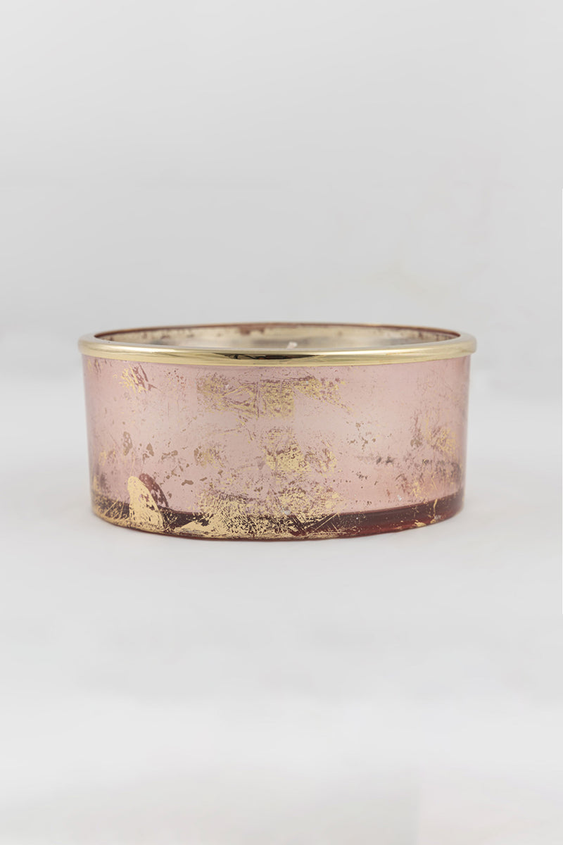 Foiled Flat Bowl Candle | Rose Gold | Bergamot Balsam
