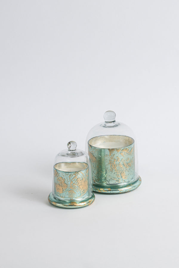 Aqua Foiled Bell Jar | Scented Candle