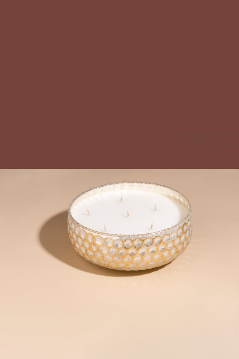 Honeycomb Bowl | White Gold | Scented Candle