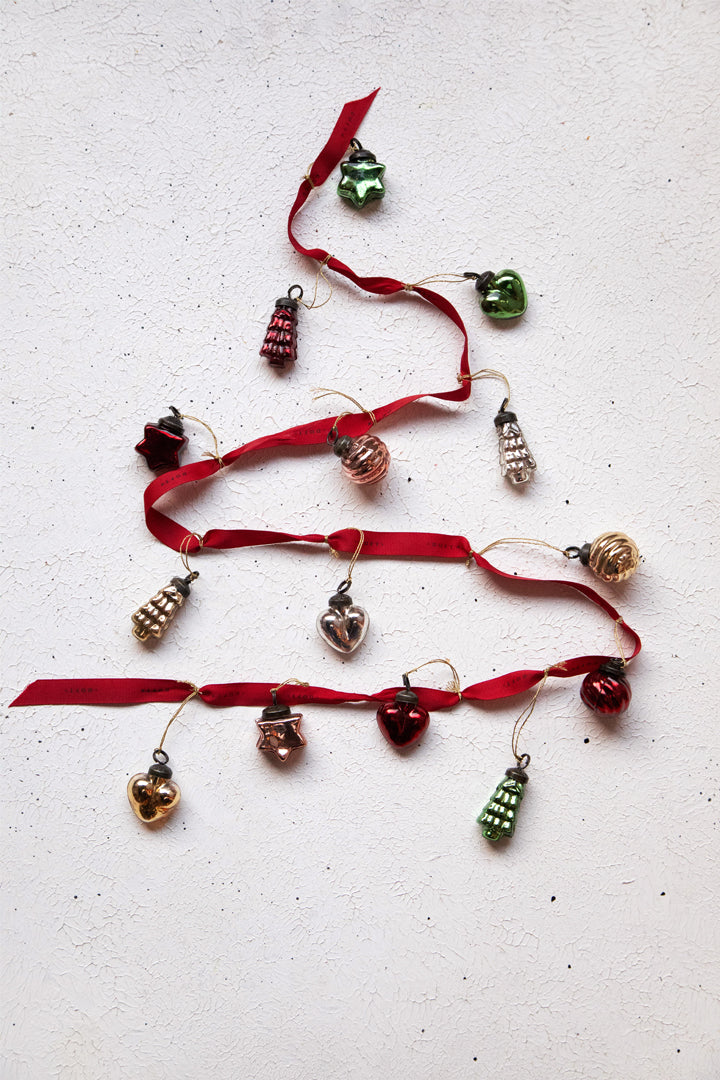 Mini Ornaments | Red, Gold, Silver, Green & Rose Gold | Set of 24