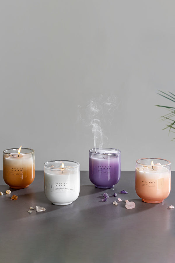 Crystal Energy | Scented Candles | Set of 4