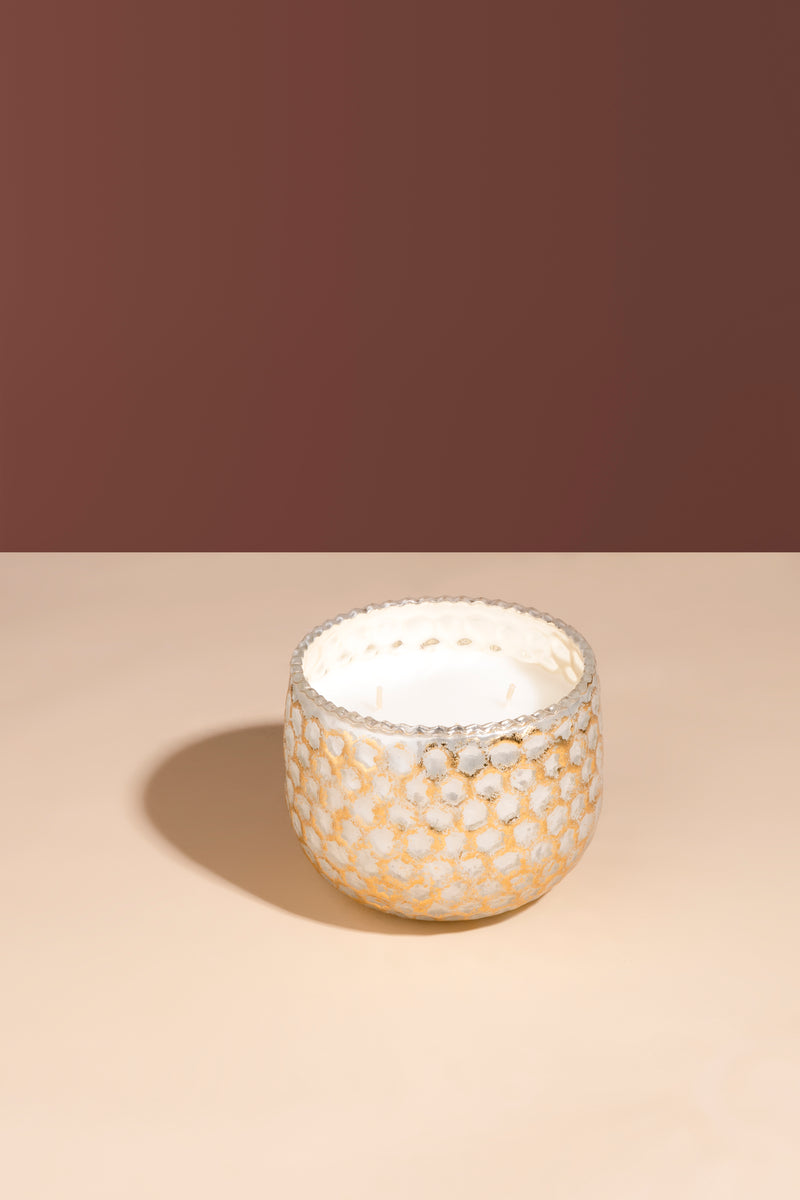 Honeycomb Small Cylinder | White Gold | Scented Candle