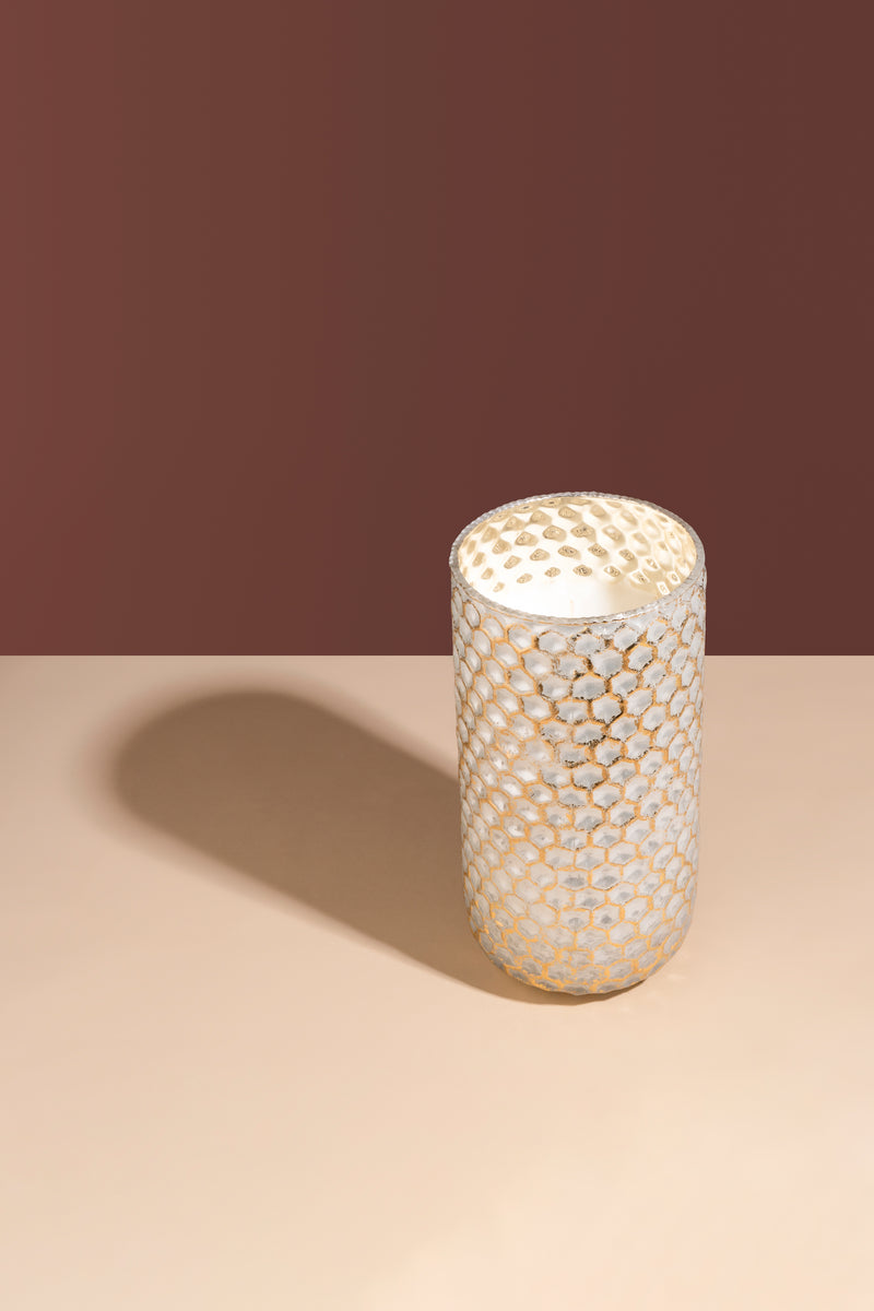 Honeycomb Large Cylinder | White Gold | Scented Candle