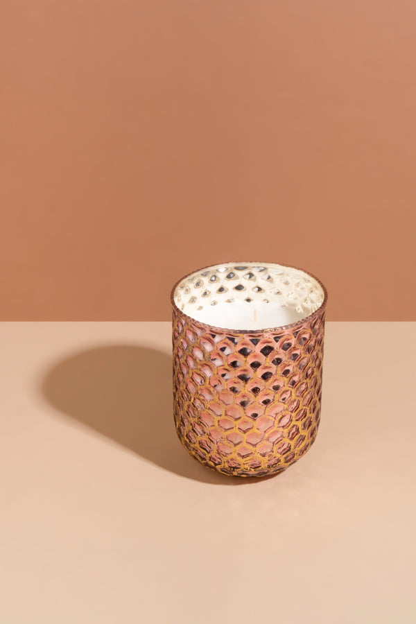 Honeycomb Medium Cylinder | Rose Gold | Scented Candle