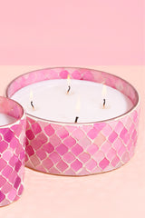 Pink Mosaic Cylinder | Scented Candle