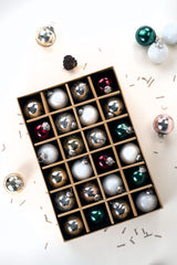 Ornament | Red, Milky, Gold, Silver, Green & Rose Gold | Set of 24